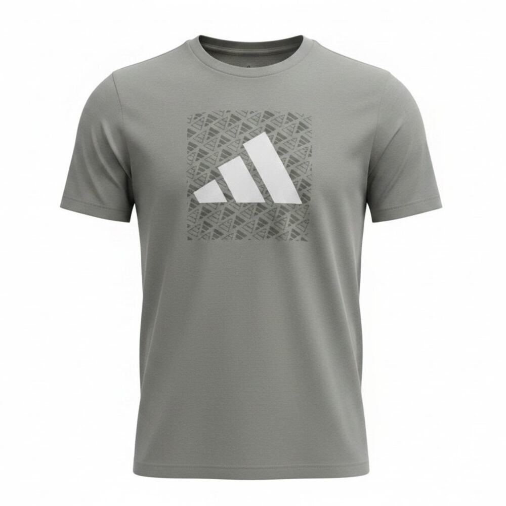 adidas Mens 3 Stripes Casual Tee Olive Green Round Neck Short Sleeve Logo Size M